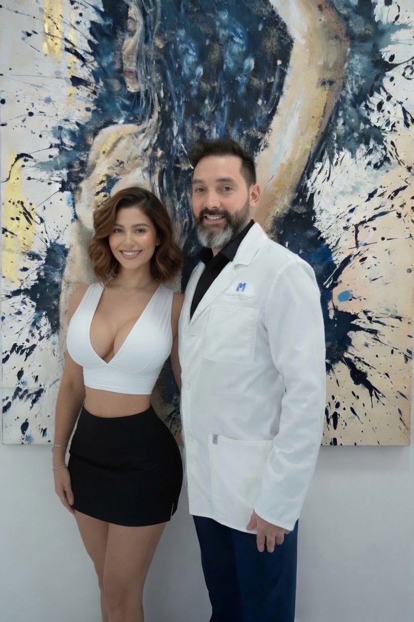Dr. Marciales with a patient at the clinic
